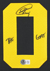 Stephen Curry "Goat" Signed '21 Black Nike City Ed Authentic Framed Jersey BAS
