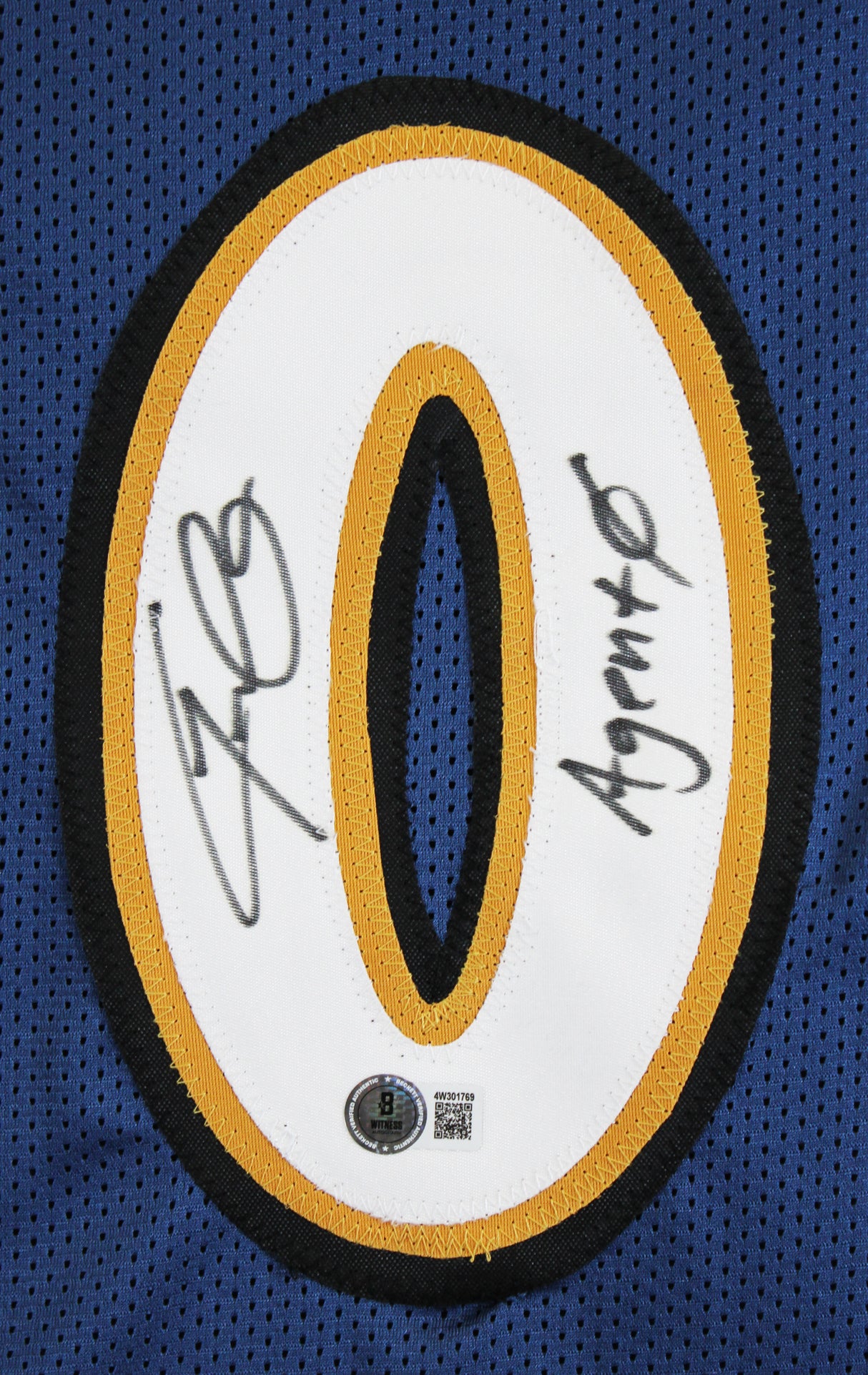 Gilbert Arenas "Agent 0" Authentic Signed Blue Pro Style Jersey BAS Witnessed