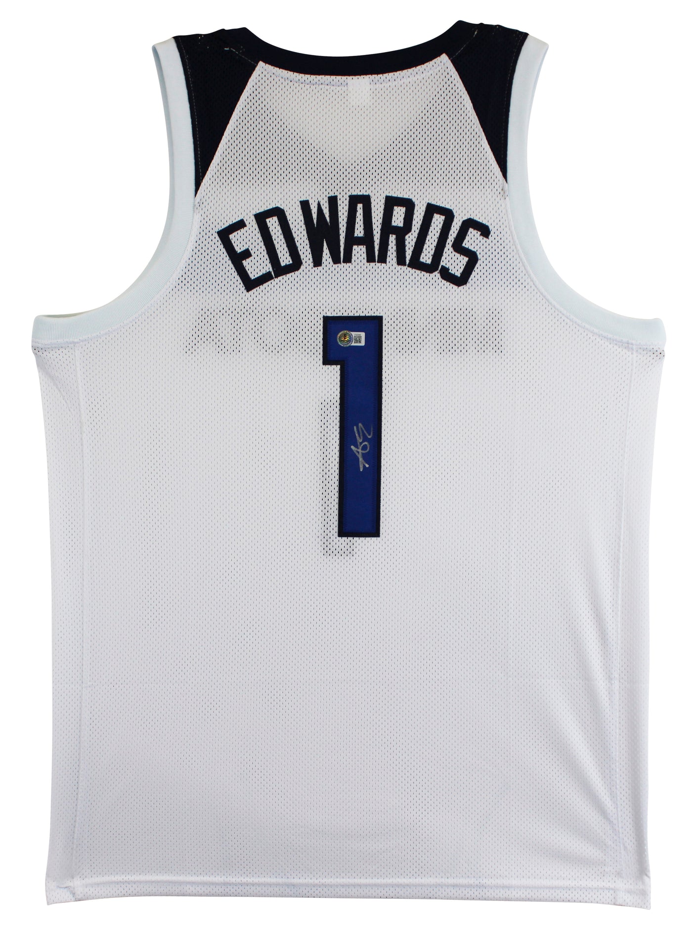 Anthony Edwards Authentic Signed White Pro Style Jersey Autographed BAS 2