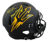 ASU Terrell Suggs "Fork Em" Signed Black F/S Speed Rep Helmet W/ Case BAS Wit