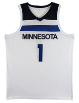 Anthony Edwards Authentic Signed White Pro Style Jersey Autographed BAS 2