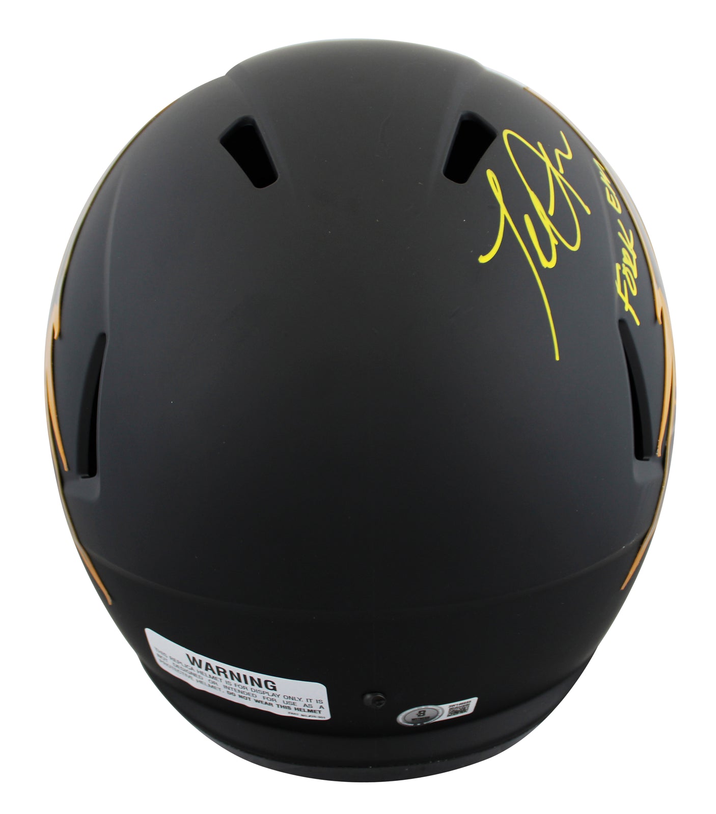 ASU Terrell Suggs "Fork Em" Signed Black F/S Speed Rep Helmet W/ Case BAS Wit