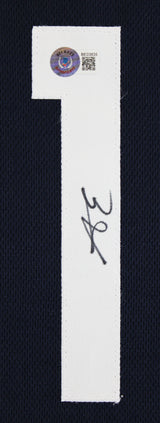 Anthony Edwards Authentic Signed Navy Blue Pro Style Framed Jersey BAS