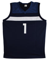 Anthony Edwards Authentic Signed Navy Blue Pro Style Jersey Autographed BAS