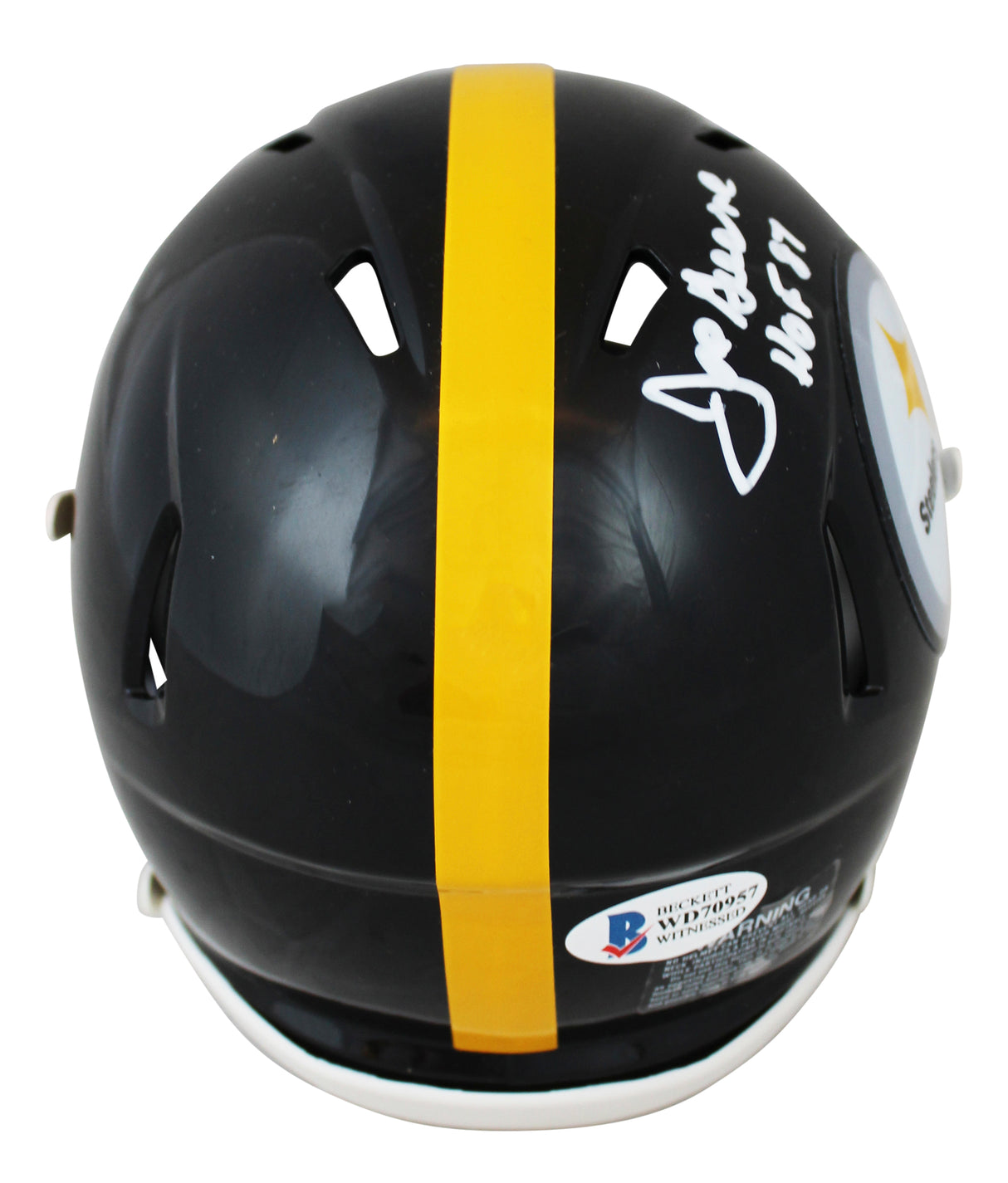 Steelers Joe Greene "HOF 87" Signed Speed Mini Helmet W/ Case BAS Witnessed
