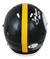 Steelers Joe Greene "HOF 87" Signed Speed Mini Helmet W/ Case BAS Witnessed