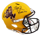ASU Terrell Suggs "Fork Em" Signed Sparky F/S Speed Rep Helmet W/ Case BAS Wit