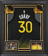 Stephen Curry "Chef Curry" Signed Black Nike Rose City Edition Framed Jersey BAS