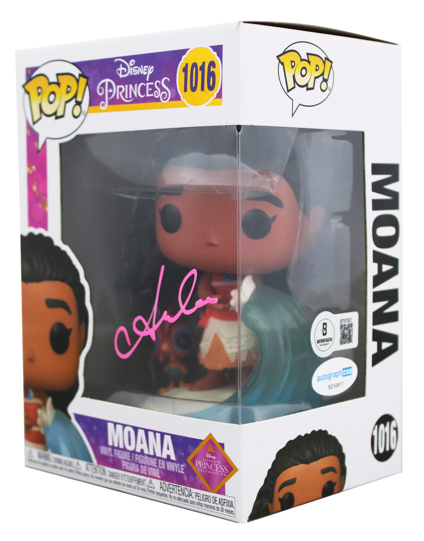 Aulii Cravalho Authentic Signed Moana #1016 Funko Pop Vinyl Figure BAS #BT67937