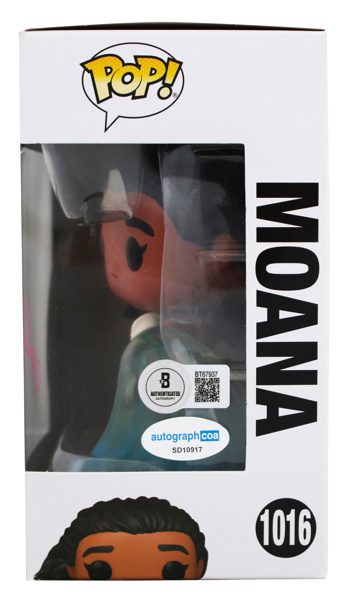 Aulii Cravalho Authentic Signed Moana #1016 Funko Pop Vinyl Figure BAS #BT67937