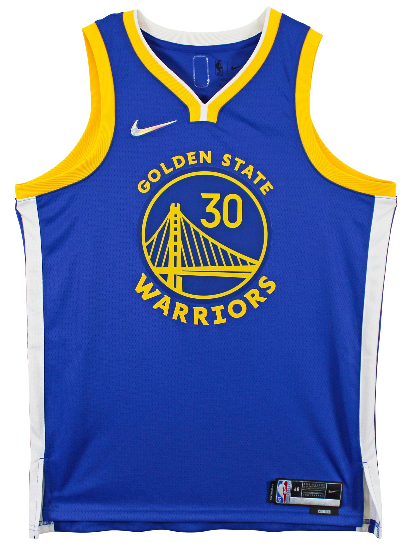 Warriors Stephen Curry "Goat" Authentic Signed Blue Nike Swingman Jersey BAS