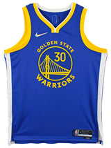 Warriors Stephen Curry "Goat" Authentic Signed Blue Nike Swingman Jersey BAS