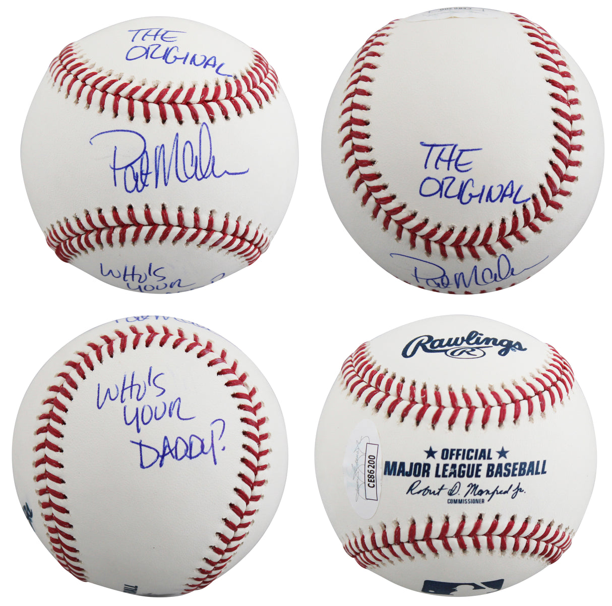 Twins Pat Mahomes Sr. "The Original, Who's Your Daddy?" Signed OML Baseball JSA