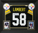 Jack Lambert "HOF 90" Authentic Signed Black Pro Style Framed Jersey BAS Witness