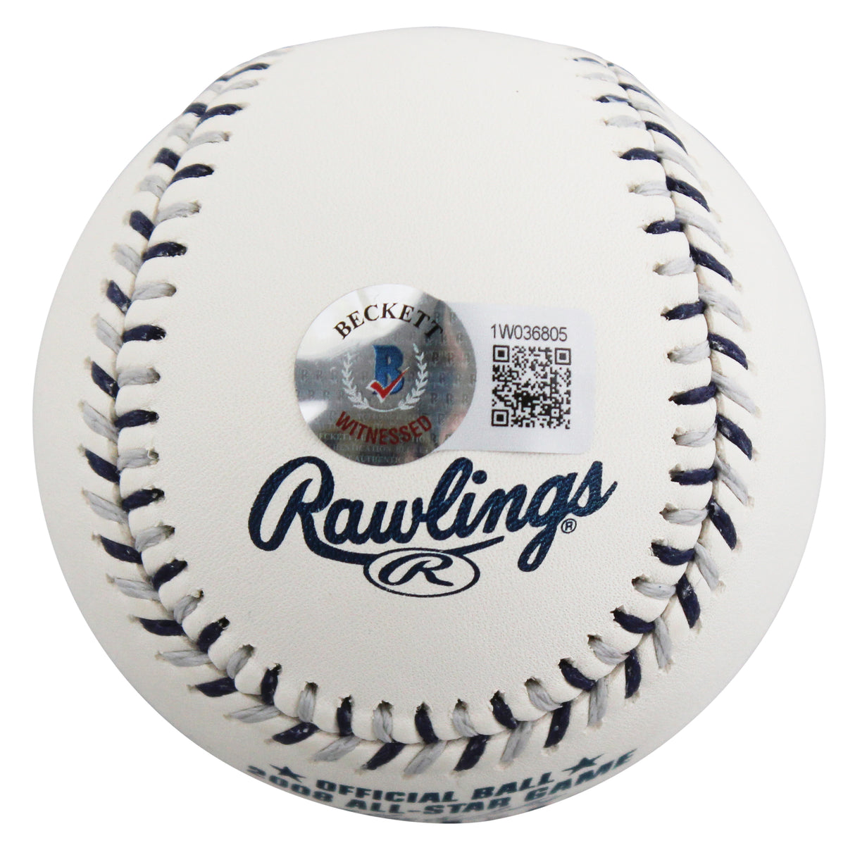 Rangers Josh Hamilton Signed 2008 All Star Game Logo OML Baseball BAS Witnessed