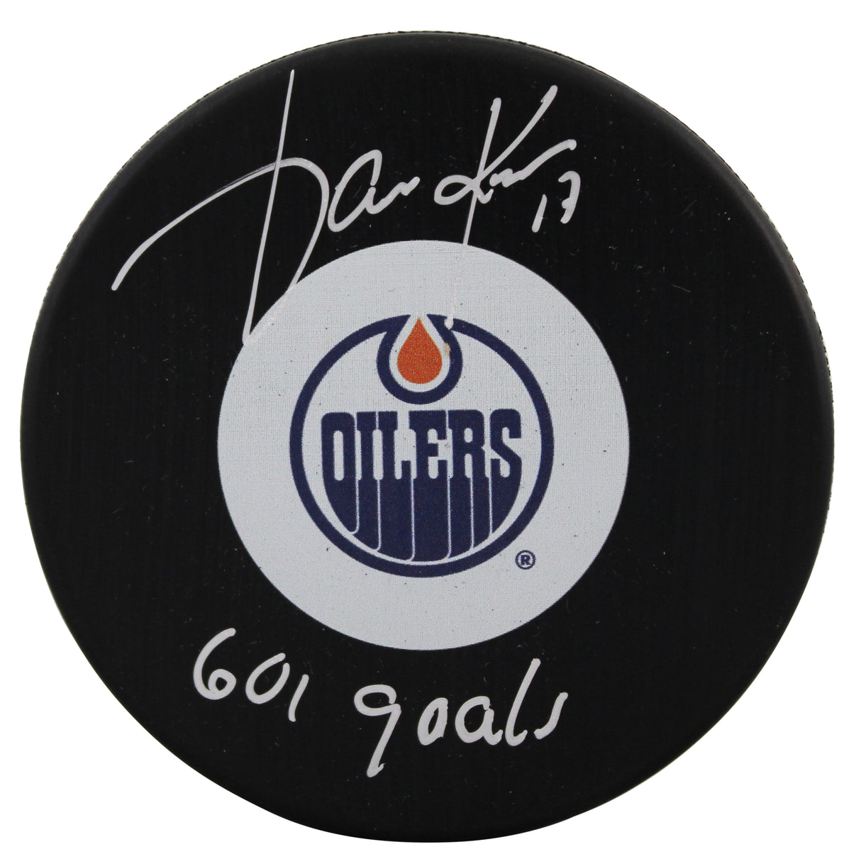 Oilers Jari Kurri "601 Goals" Signed Official NHL Hockey Puck BAS #BQ31563