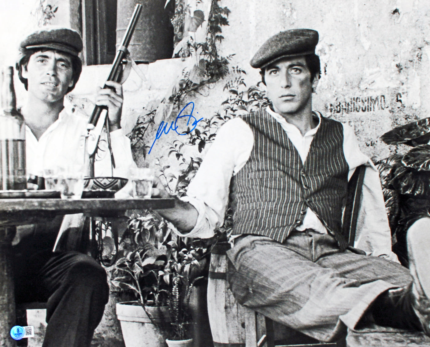 Al Pacino The Godfather Authentic Signed 16x20 Horizontal B&W Sitting Photo BAS