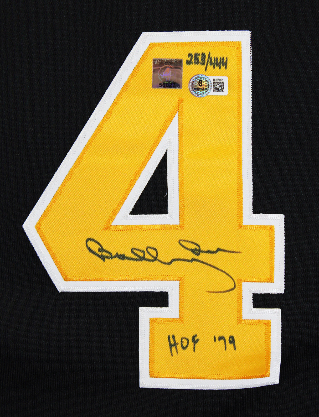 Bruins Bobby Orr "HOF 79" Signed Black Vintage M&N Throwback Jersey BAS & GNR