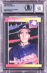 Braves John Smoltz Signed 1989 Donruss #642 Rookie Card Gem Mint 10! BAS Slabbed