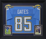 Antonio Gates Authentic Signed Powder Blue Pro Style Framed Jersey BAS Witnessed