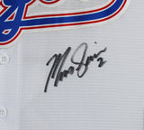 Rangers Marcus Semien Signed White Nike Framed Jersey w/ 2023 WS Patch BAS Wit