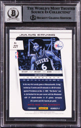76ers Julius Erving Signed 2013 Panini Prizm #221 Card Auto 10! BAS Slabbed