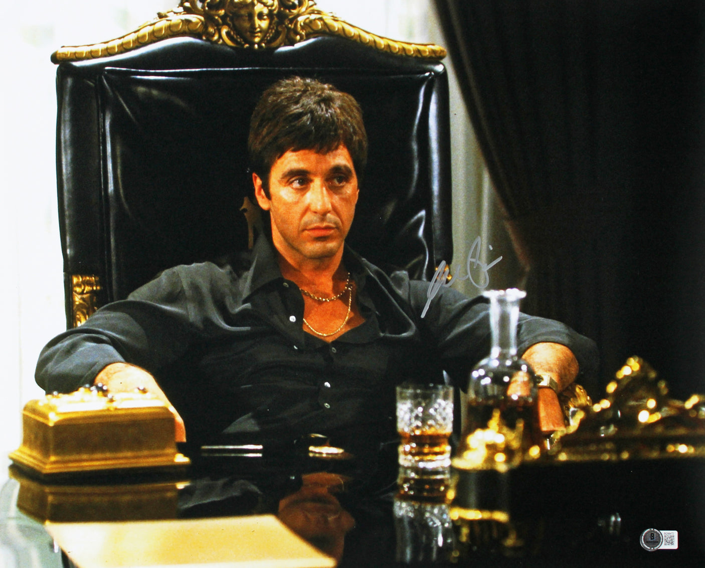 Al Pacino Scarface Authentic Signed 16x20 Horizontal Sitting Photo BAS #BQ98472