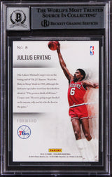 76ers Julius Erving Signed 2014 Panini Excalibur Slam Inc. Card Auto 10 BAS Slab