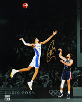USA Stephen Curry Signed 16x20 Vertical Spotlight Photo Vs Wembanyama BAS W