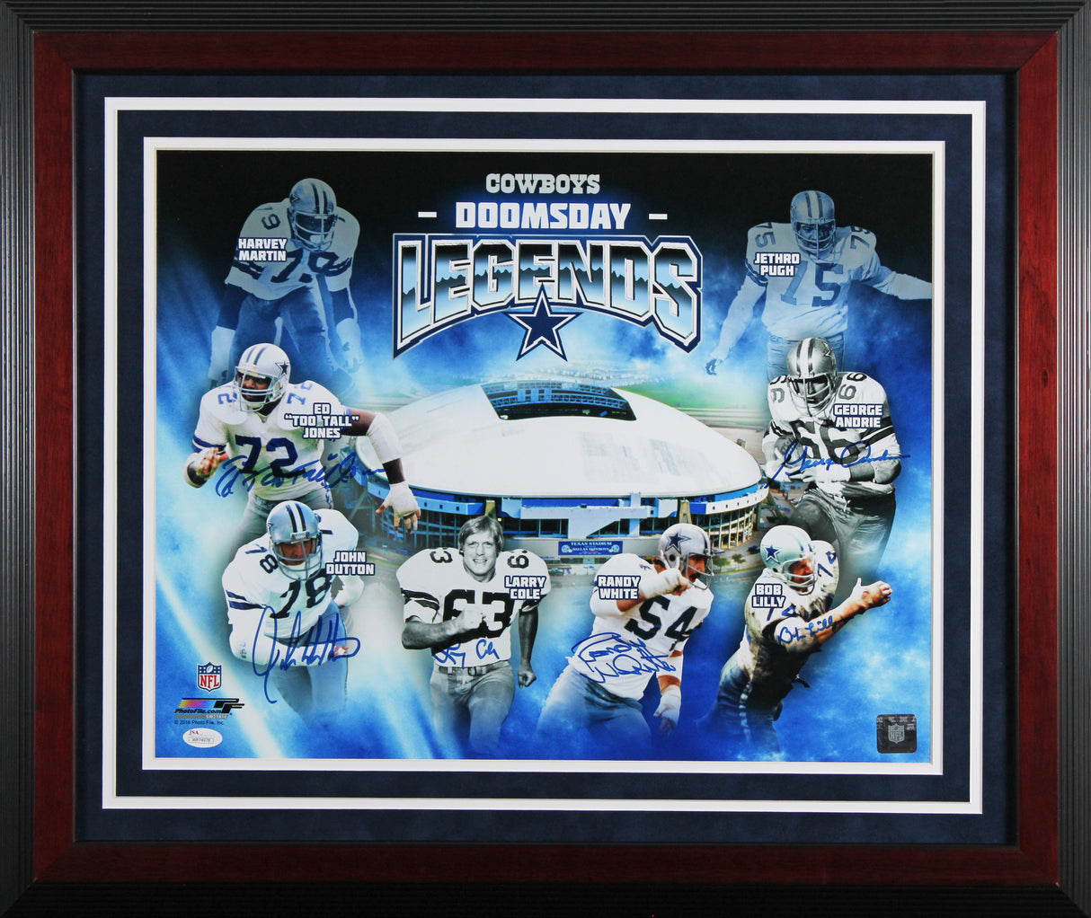 Cowboys (6) Lilly, Jones, White +3 Signed 16x20 Framed Photo JSA #WP74978