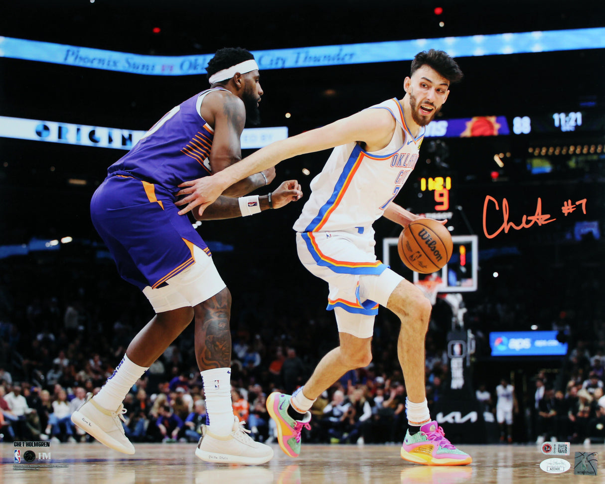 Thunder Chet Holmgren Signed 16x20 Horizontal Photo Vs Phoenix Suns JSA