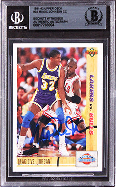 Lakers Magic Johnson Authentic Signed 1991 Upper Deck #34 CC Card BAS Slabbed