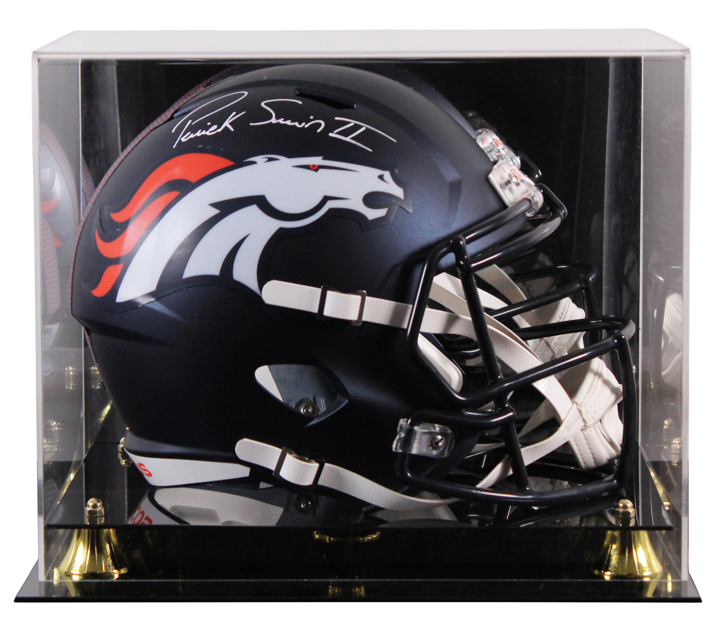 Broncos Patrick Surtain II Signed Full Size Speed Rep Helmet W/ Case BAS Witness