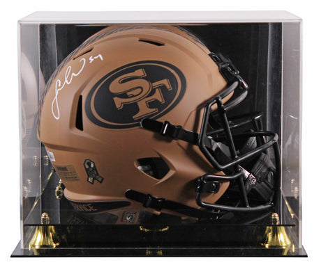 49ers Fred Warner Signed Salute To Service II F/S Speed Rep Helmet w/ Case BAS W