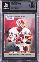 Redskins Doug Williams Signed 1990 Pro Set Super Bowl MVP'S #22 Card BAS Slabbed