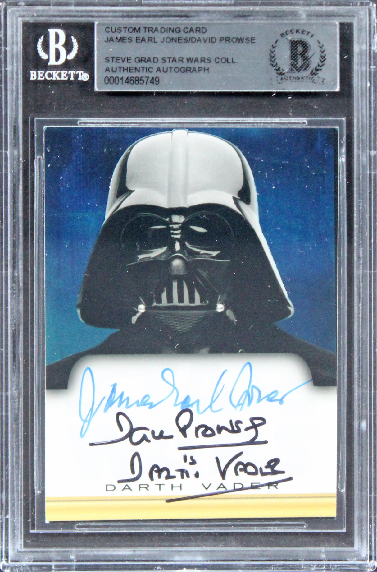 James Earl Jones & David Prowse Star Wars Signed Custom Trading Card BAS Slabbed