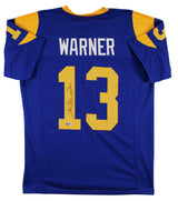 Kurt Warner Authentic Signed Blue Pro Style Jersey Autographed BAS Witnessed