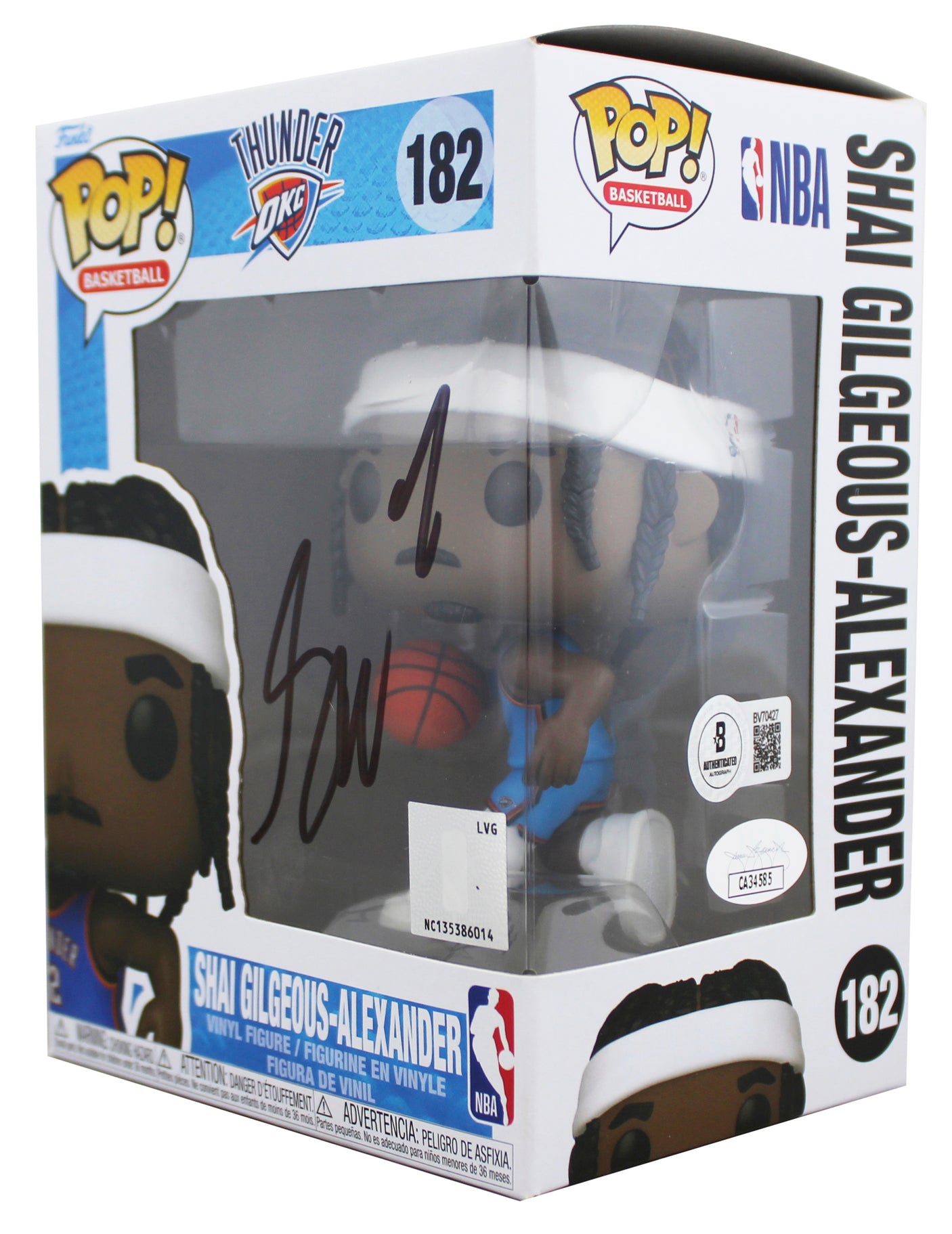 Thunder Shai Gilgeous-Alexander Signed #182 Funko Pop Vinyl Figure BAS #BV70427
