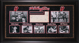 Rolling Stones (5) Jagger, Richards, Wyman +2 Signed & Framed 7x11 Cut BAS LOA