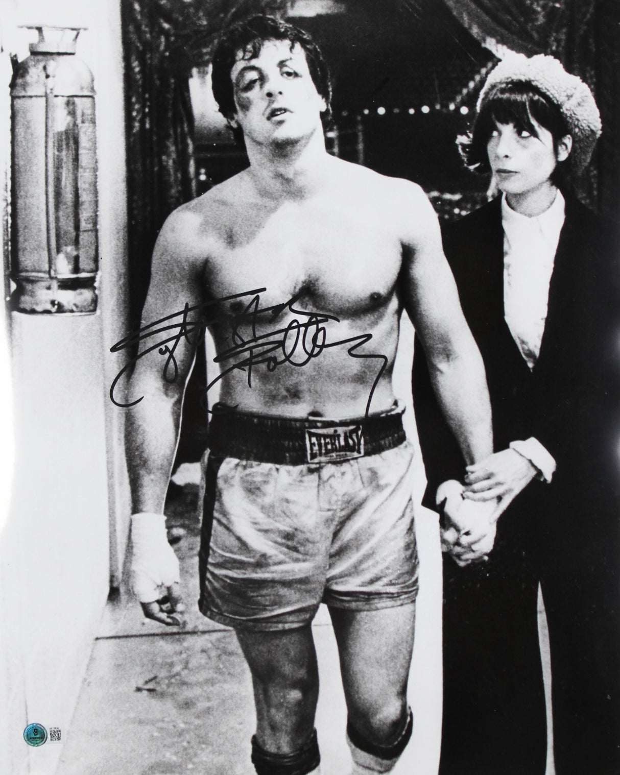 Sylvester Stallone Rocky Signed 16x20 Vertical B&W Photo Auto 10! BAS
