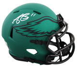 Eagles A.J. Brown Authentic Signed Rave Speed Mini Helmet W/ Case BAS Witnessed