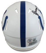 Colts Lenny Moore "HOF 75" Signed Speed Mini Helmet W/ Case BAS Witnessed