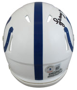 Colts Lenny Moore "HOF 75" Signed Speed Mini Helmet W/ Case BAS Witnessed