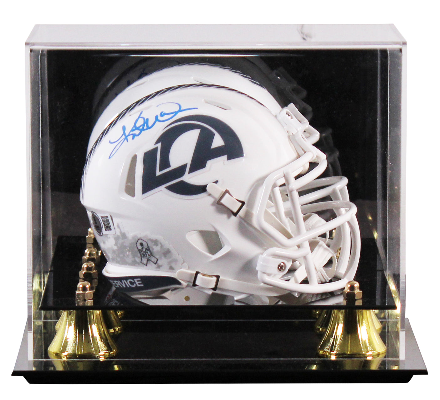 Rams Kurt Warner Signed STS III Speed Mini Helmet W/ Case BAS Witnessed