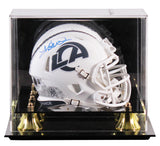 Rams Kurt Warner Signed STS III Speed Mini Helmet W/ Case BAS Witnessed