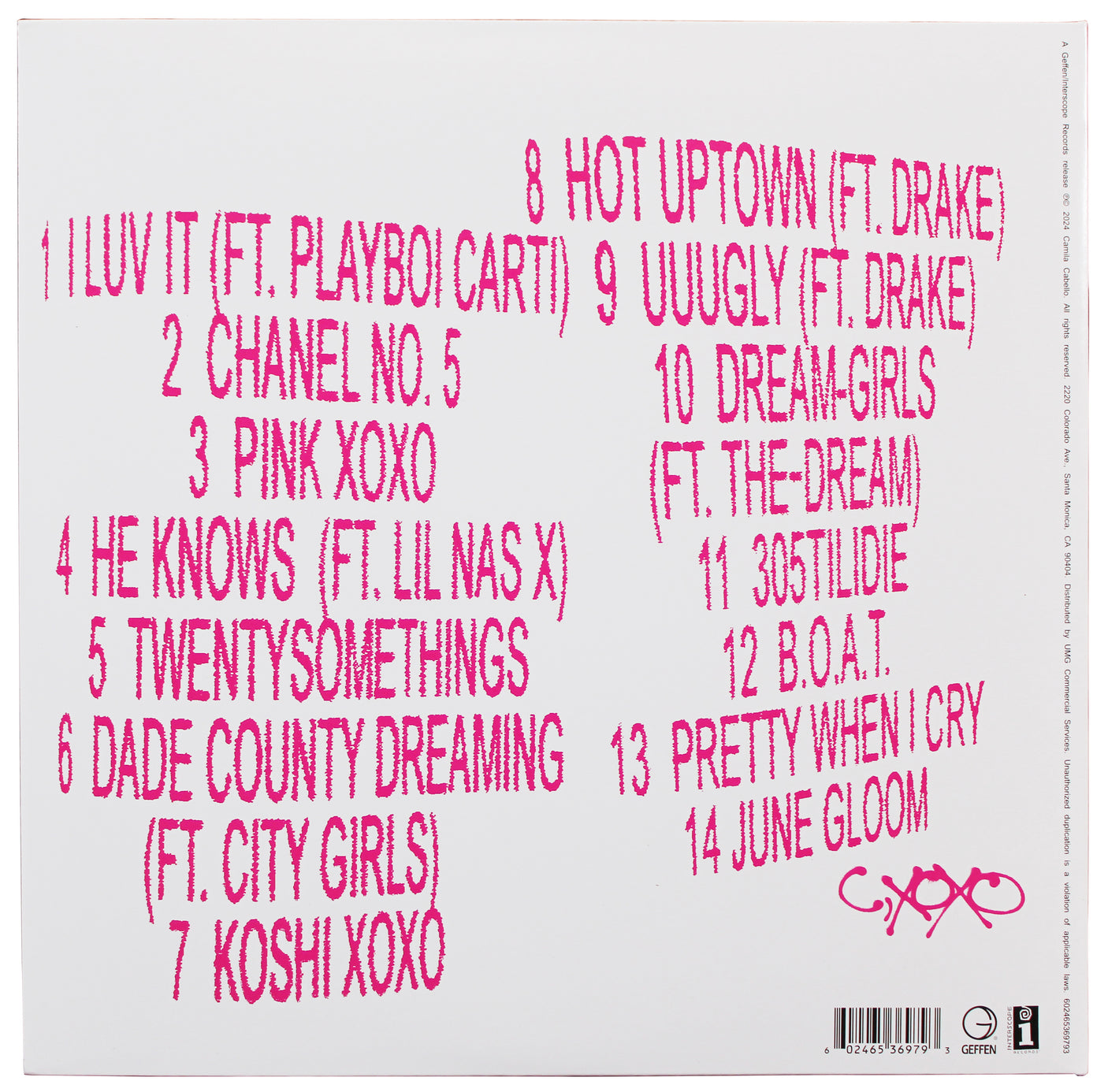 Camila Cabello Authentic Signed C, XOXO Album Flat w/ Album & Vinyl BAS