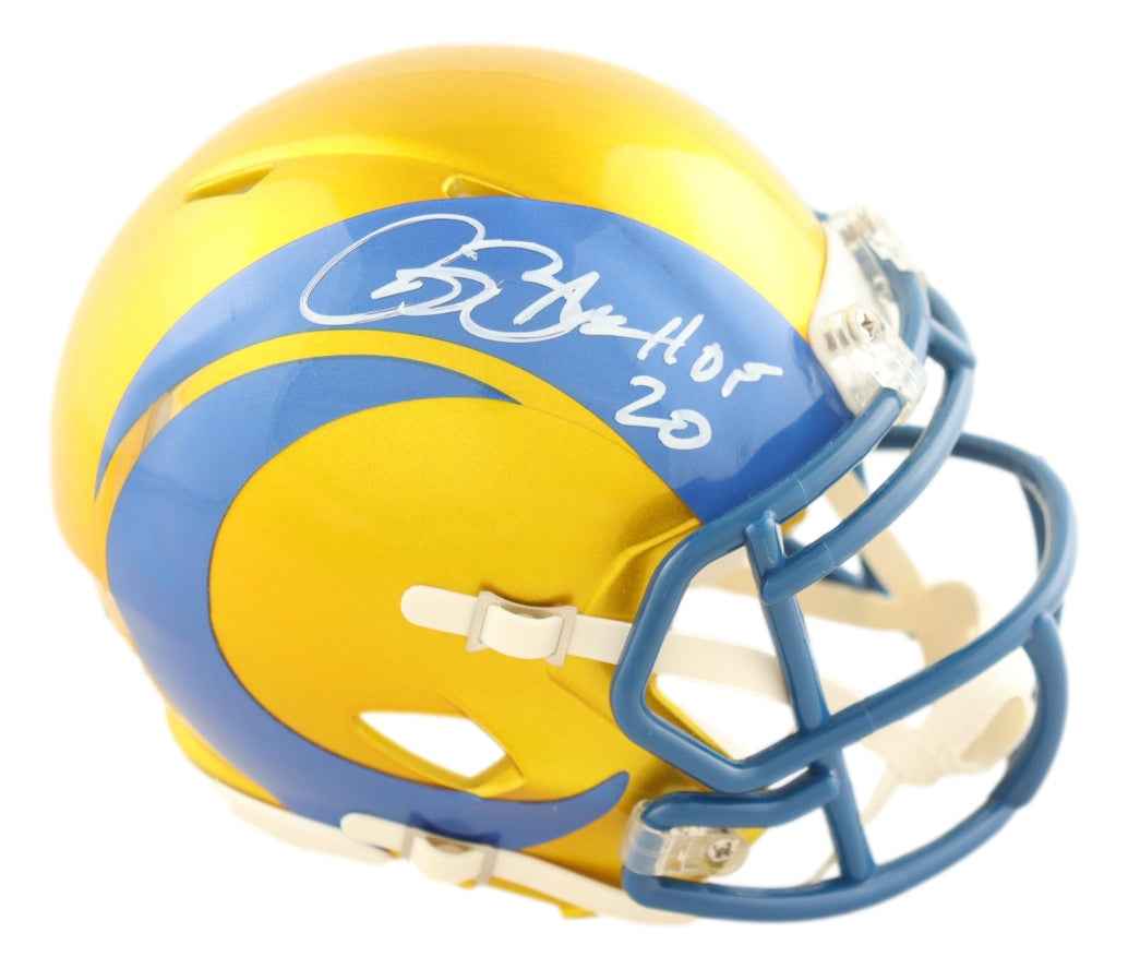 Isaac Bruce Signed Los Angeles Rams Flash Mini Speed Helmet HOF 20 BAS