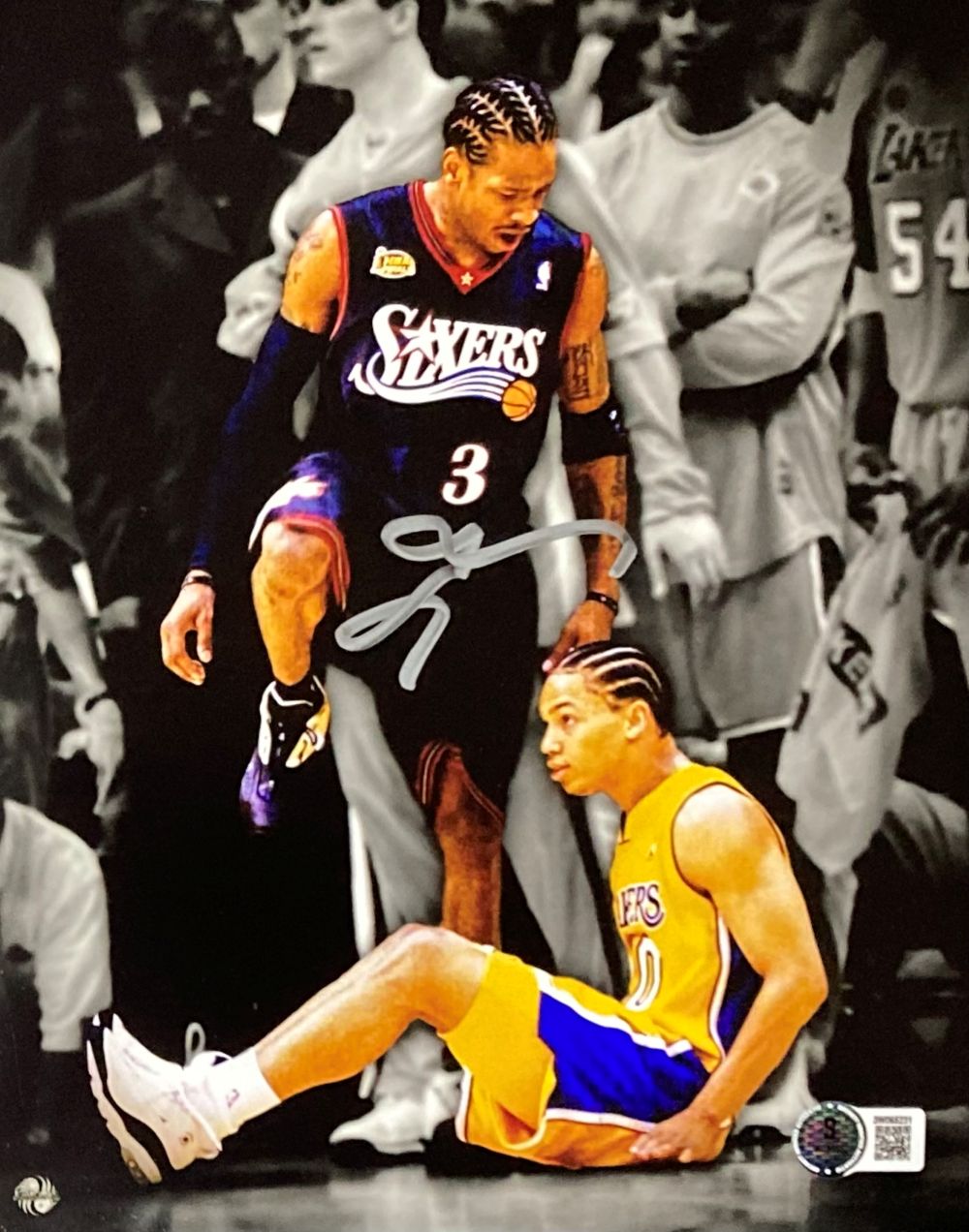 Allen Iverson Signed 8x10 Philadelphia 76ers Step Over Lue Photo 2 BAS ITP