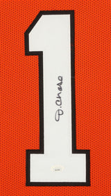 Ja'Marr Chase Cincinnati Signed Framed Orange Football Jersey JSA Hologram