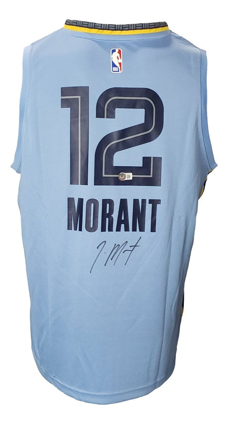 Ja Morant Signed Memphis Grizzlies Light Blue Fanatics L Basketball Jersey BAS - Sports Integrity